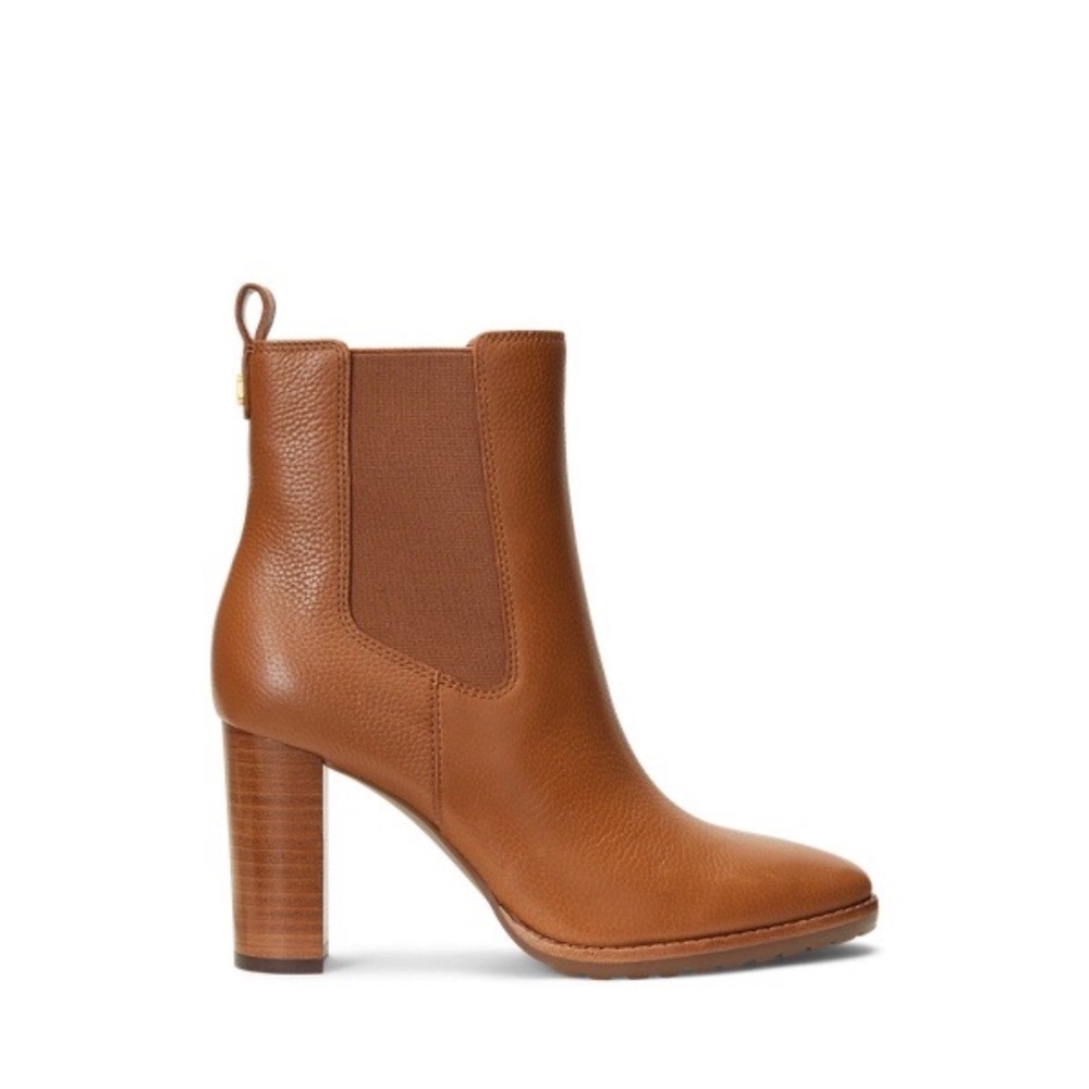 Ralph Lauren Mylah Tumbled Leather Bootie Women's size 9.5